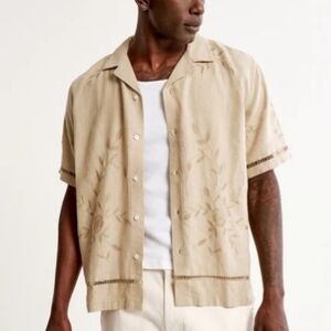 Mens Abercrombie & Fitch Summer Linen Blend Button Up